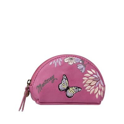 Pink butterfly dome coin purse